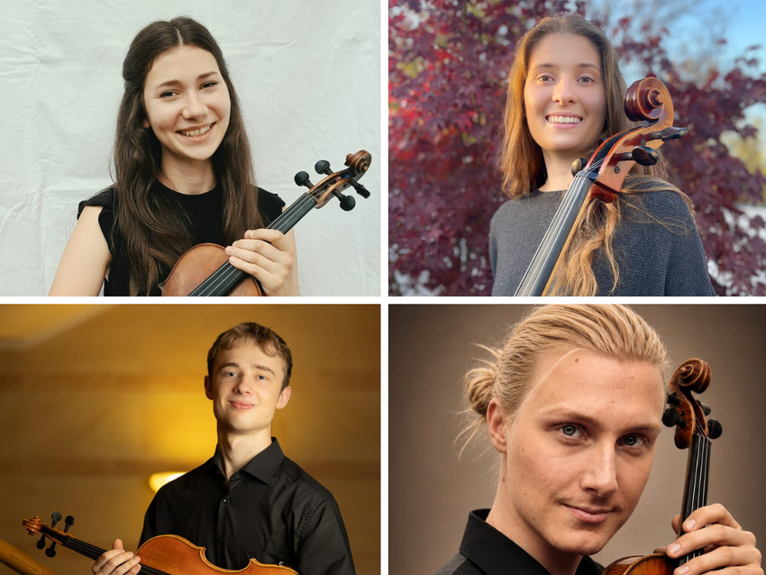 Fideliusquartett: Daniel Unger, Dominika Kolesnikov, Camillo Kircher, Sofia Berrini