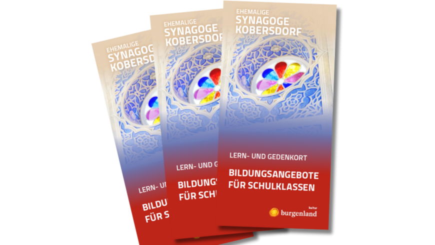 Folder Bildungsangebote für Schulklassen der ehemaligen Synagoge Kobersdorf 