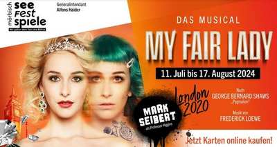 Die Seefestspiele Mörbisch präsentieren von 11.7. bis 17.8.2024 das Musical "My Fair Lady"